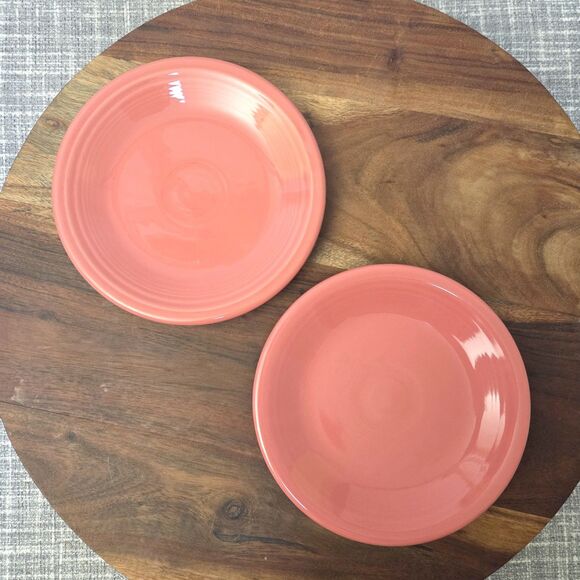 Set of 2 Fiesta Salad Plates Approx 7.25" Flamingo (Retired Color) - Picture 6 of 9